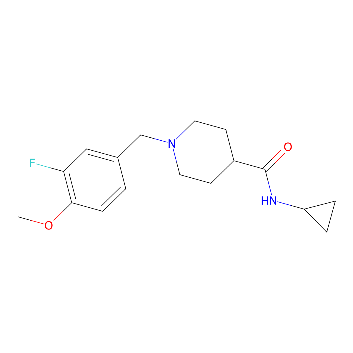 N-cyclopropyl-1-[(3-fluoro-4-methoxyphenyl)methyl]piperidine-4-carboxamide molecular structure, CAS 2742022-70-2