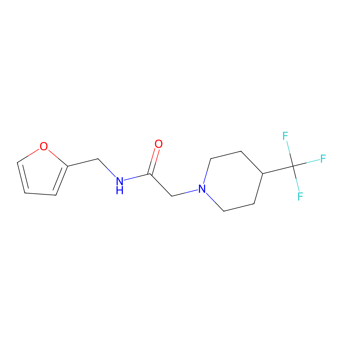 N-[(furan-2-yl)methyl]-2-[4-(trifluoromethyl)piperidin-1-yl]acetamide molecular structure, CAS 2742022-81-5