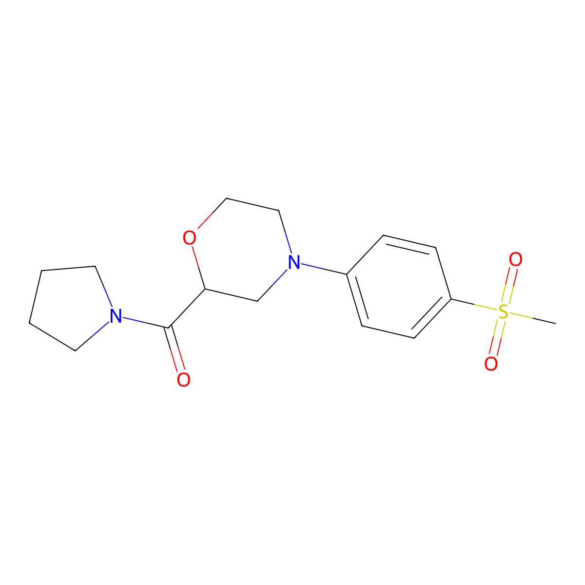 4-(4-Methanesulfonylphenyl)-2-(pyrrolidine-1-carbonyl)morpholine molecular structure, CAS 2742022-87-1