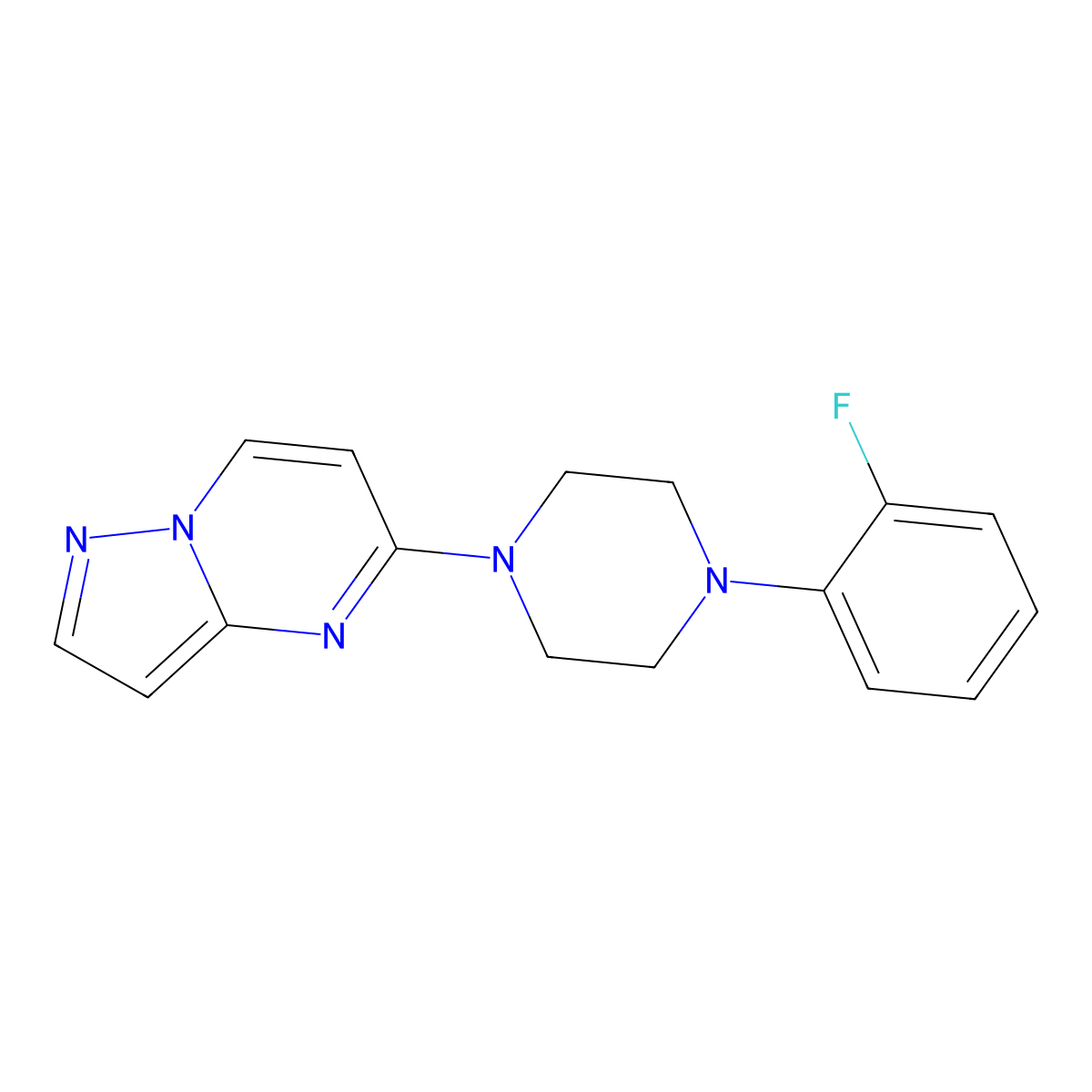 1-(2-Fluorophenyl)-4-{pyrazolo[1,5-a]pyrimidin-5-yl}piperazine molecular structure, CAS 2742022-89-3