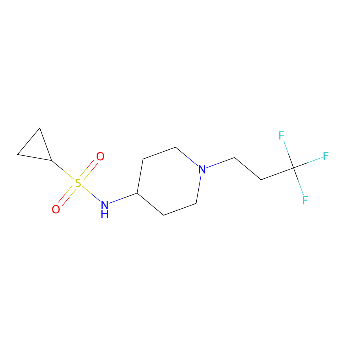 N-[1-(3,3,3-trifluoropropyl)piperidin-4-yl]cyclopropanesulfonamide molecular structure, CAS 2742022-91-7