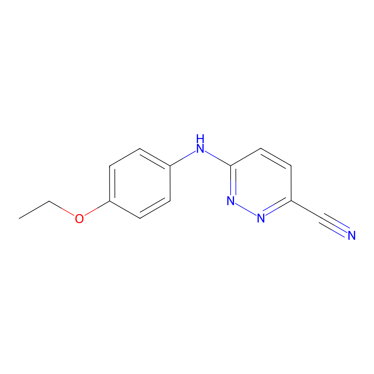 6-[(4-Ethoxyphenyl)amino]pyridazine-3-carbonitrile molecular structure, CAS 2742022-92-8