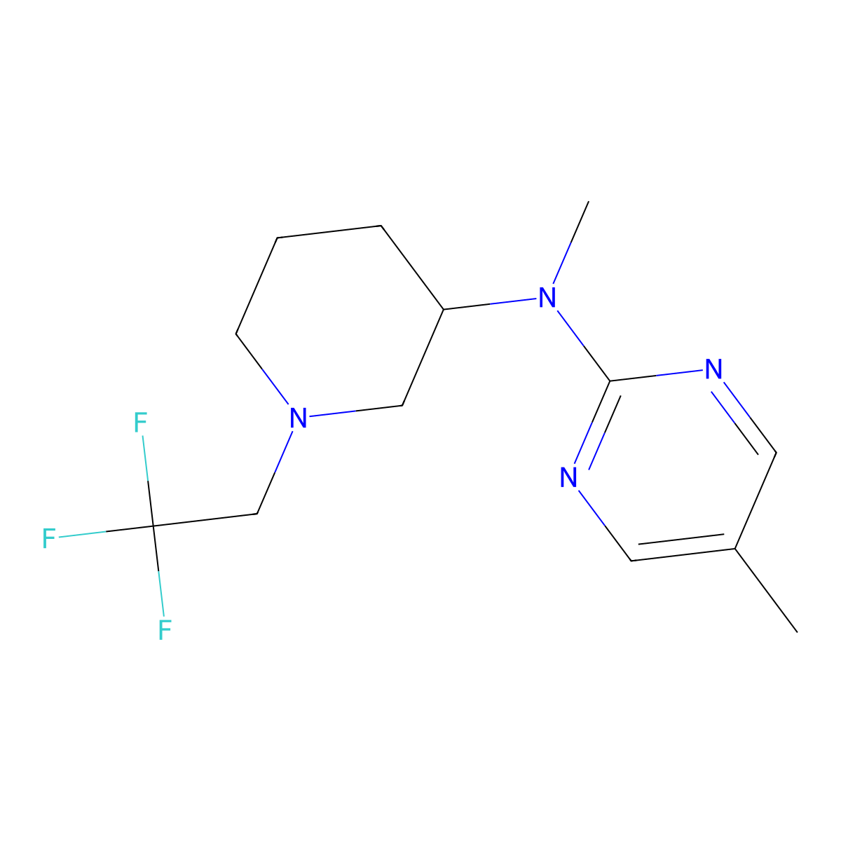 N,5-dimethyl-N-[1-(2,2,2-trifluoroethyl)piperidin-3-yl]pyrimidin-2-amine molecular structure, CAS 2742022-95-1