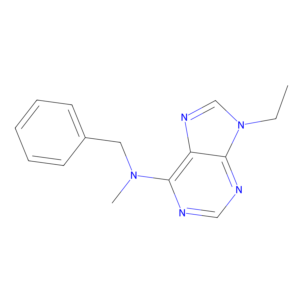 N-benzyl-9-ethyl-N-methyl-9H-purin-6-amine molecular structure, CAS 2742022-98-4