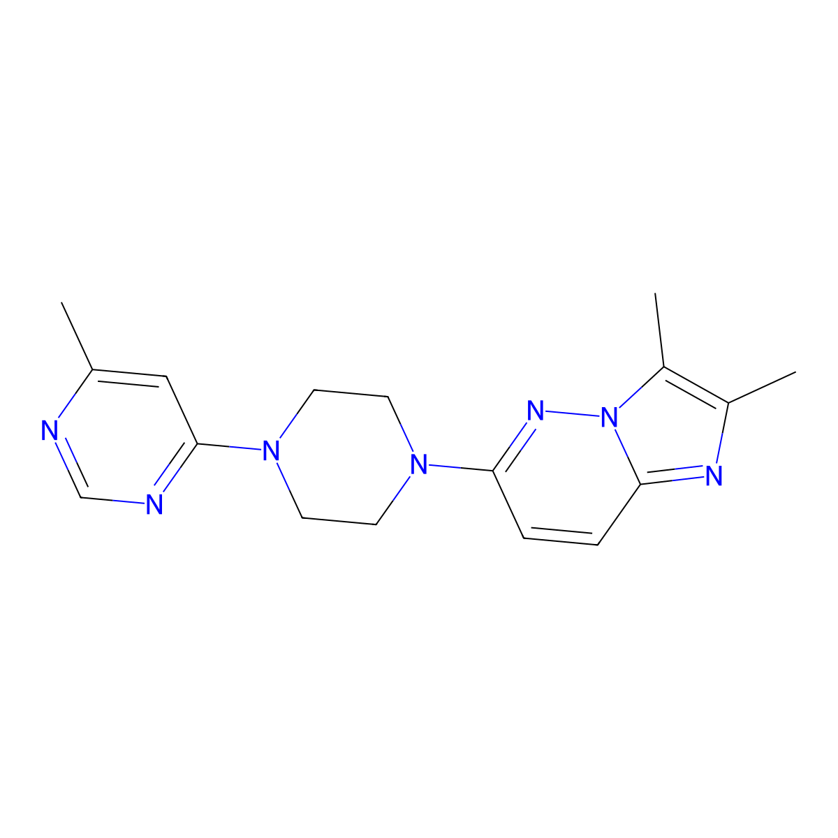 4-(4-{2,3-Dimethylimidazo[1,2-b]pyridazin-6-yl}piperazin-1-yl)-6-methylpyrimidine molecular structure, CAS 2742023-00-1