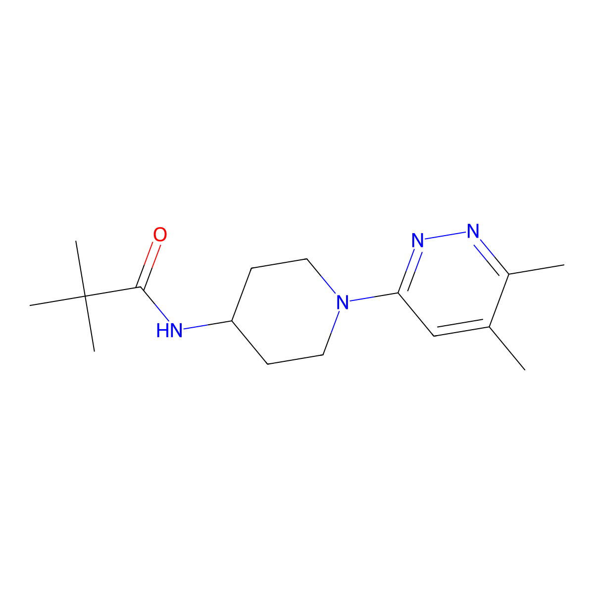 N-[1-(5,6-dimethylpyridazin-3-yl)piperidin-4-yl]-2,2-dimethylpropanamide molecular structure, CAS 2742023-02-3