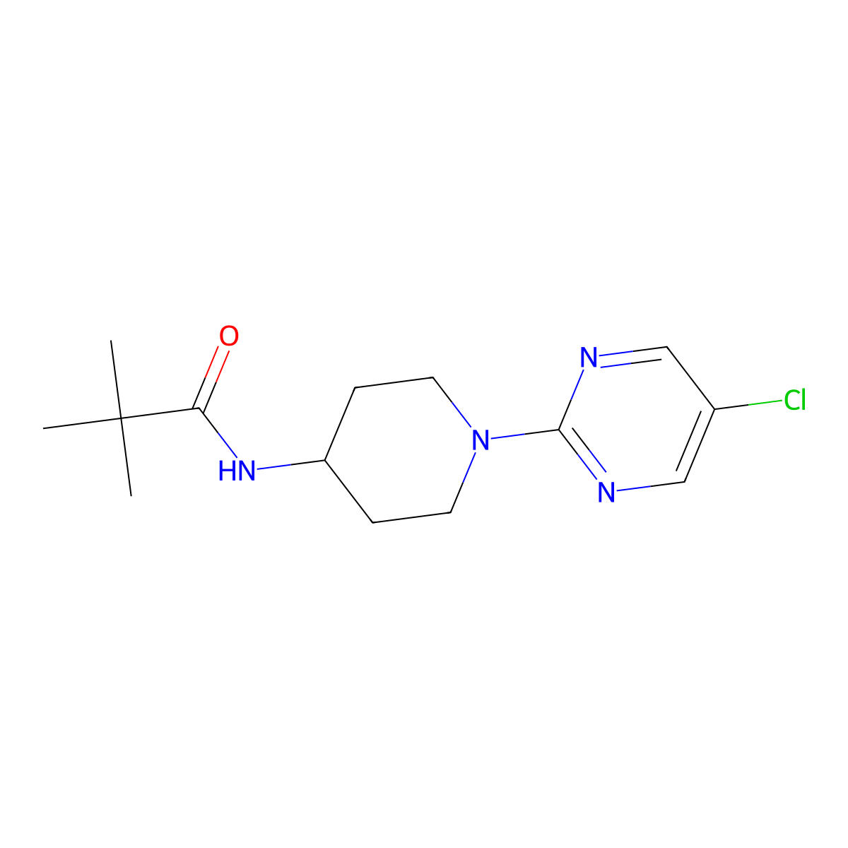N-[1-(5-chloropyrimidin-2-yl)piperidin-4-yl]-2,2-dimethylpropanamide molecular structure, CAS 2742023-10-3