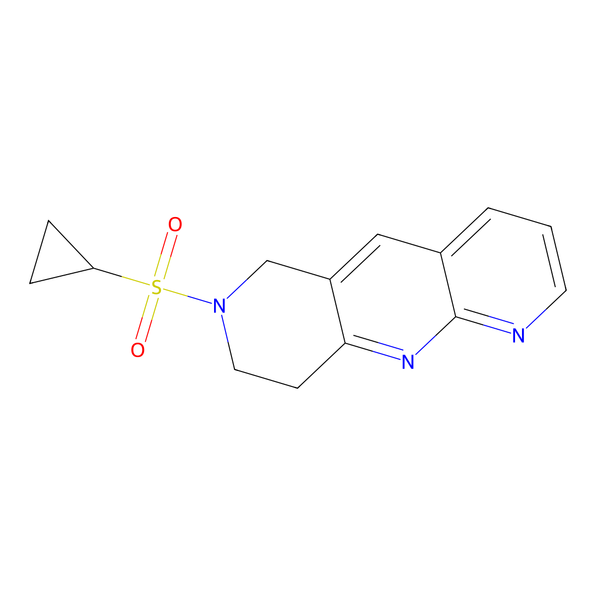 7-(cyclopropanesulfonyl)-6H,7H,8H,9H-pyrido[2,3-b]1,6-naphthyridine molecular structure, CAS 2742023-12-5