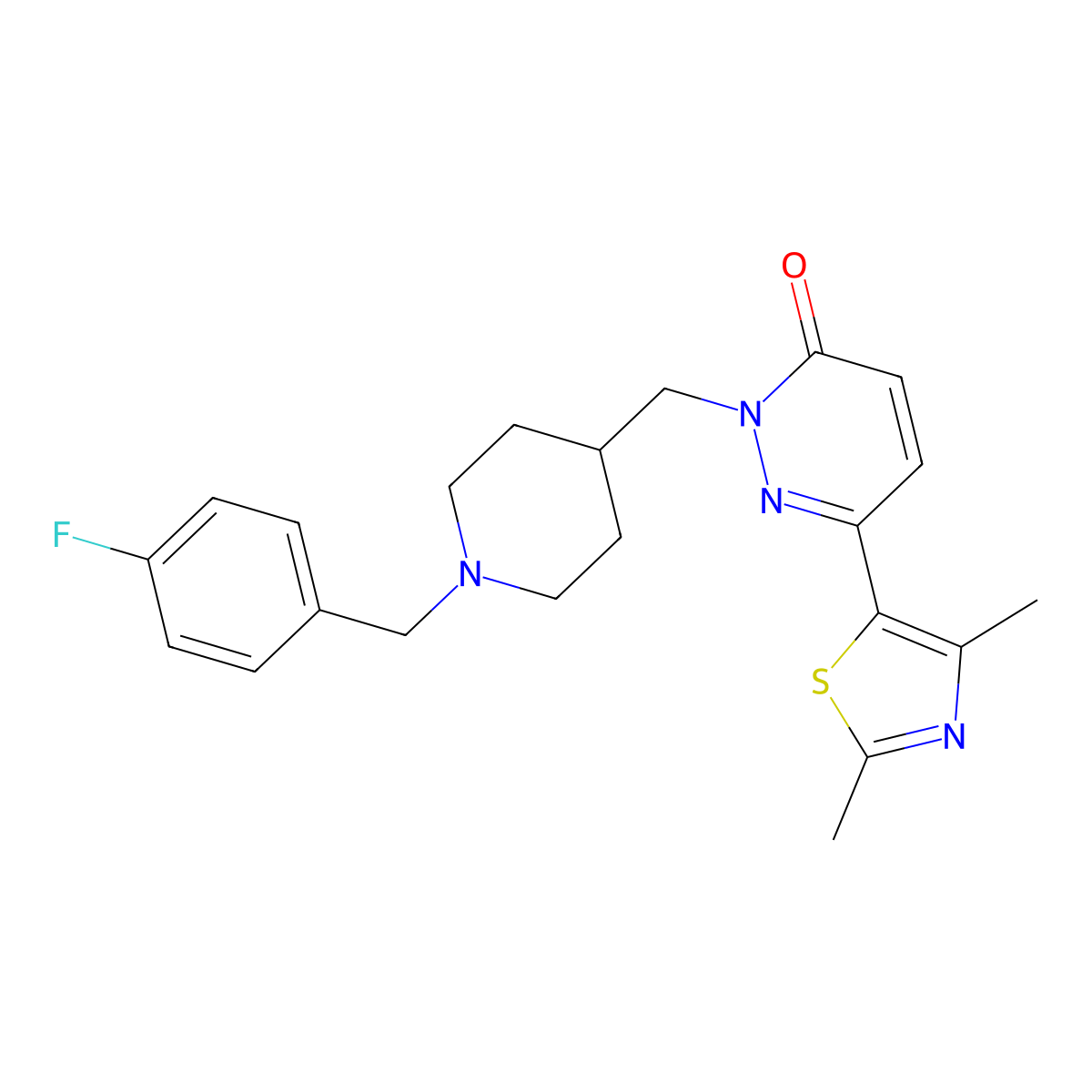 6-(2,4-Dimethyl-1,3-thiazol-5-yl)-2-({1-[(4-fluorophenyl)methyl]piperidin-4-yl}methyl)-2,3-dihydropyridazin-3-one molecular structure, CAS 2742023-13-6