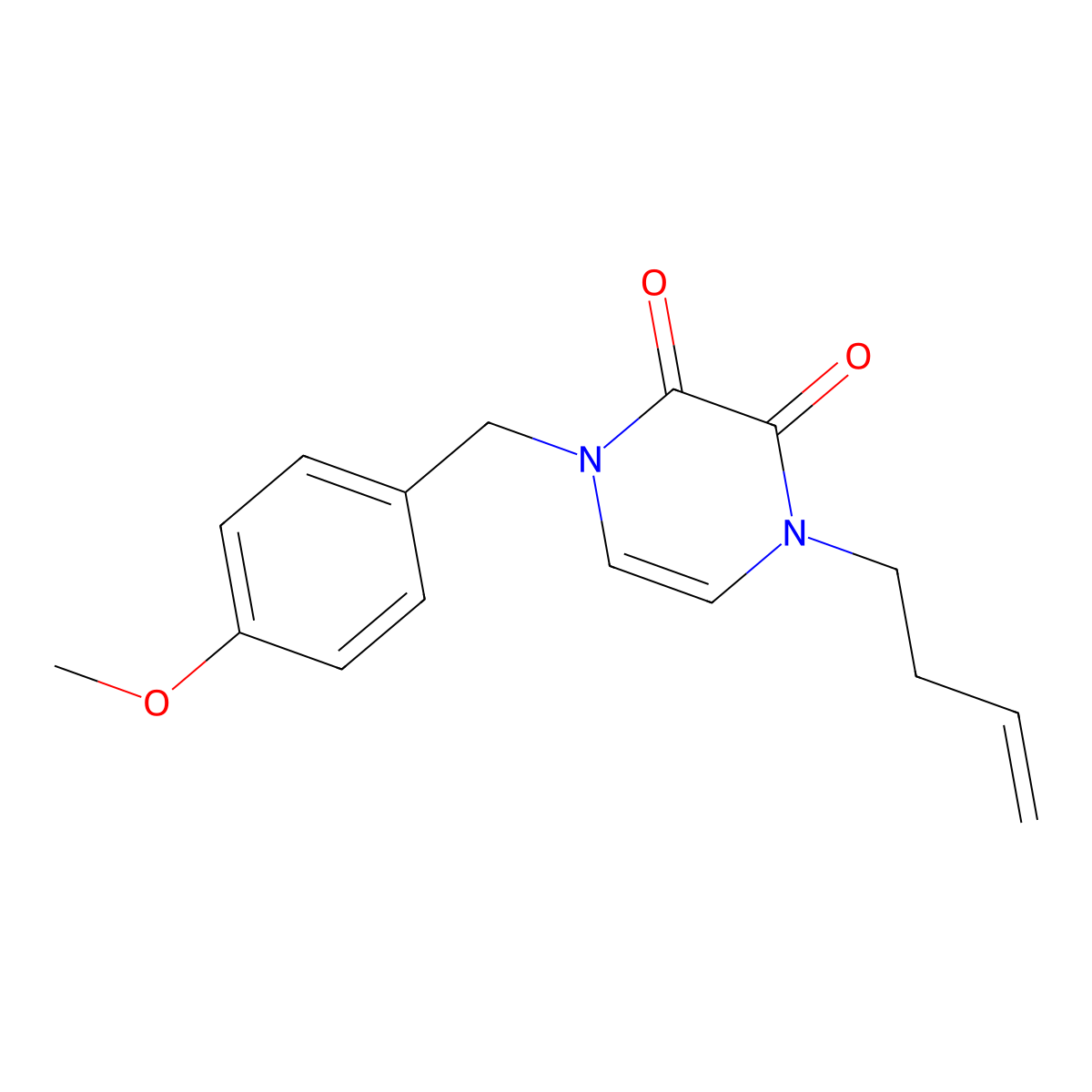 1-(But-3-en-1-yl)-4-[(4-methoxyphenyl)methyl]-1,2,3,4-tetrahydropyrazine-2,3-dione molecular structure, CAS 2742023-18-1