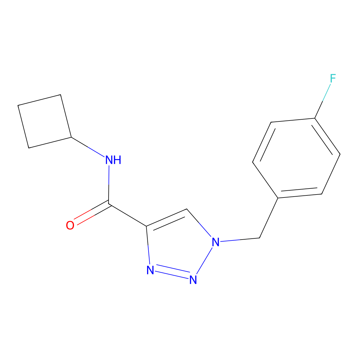 N-cyclobutyl-1-[(4-fluorophenyl)methyl]-1H-1,2,3-triazole-4-carboxamide molecular structure, CAS 2742023-20-5