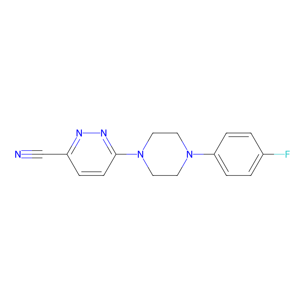 6-[4-(4-Fluorophenyl)piperazin-1-yl]pyridazine-3-carbonitrile molecular structure, CAS 2742023-23-8