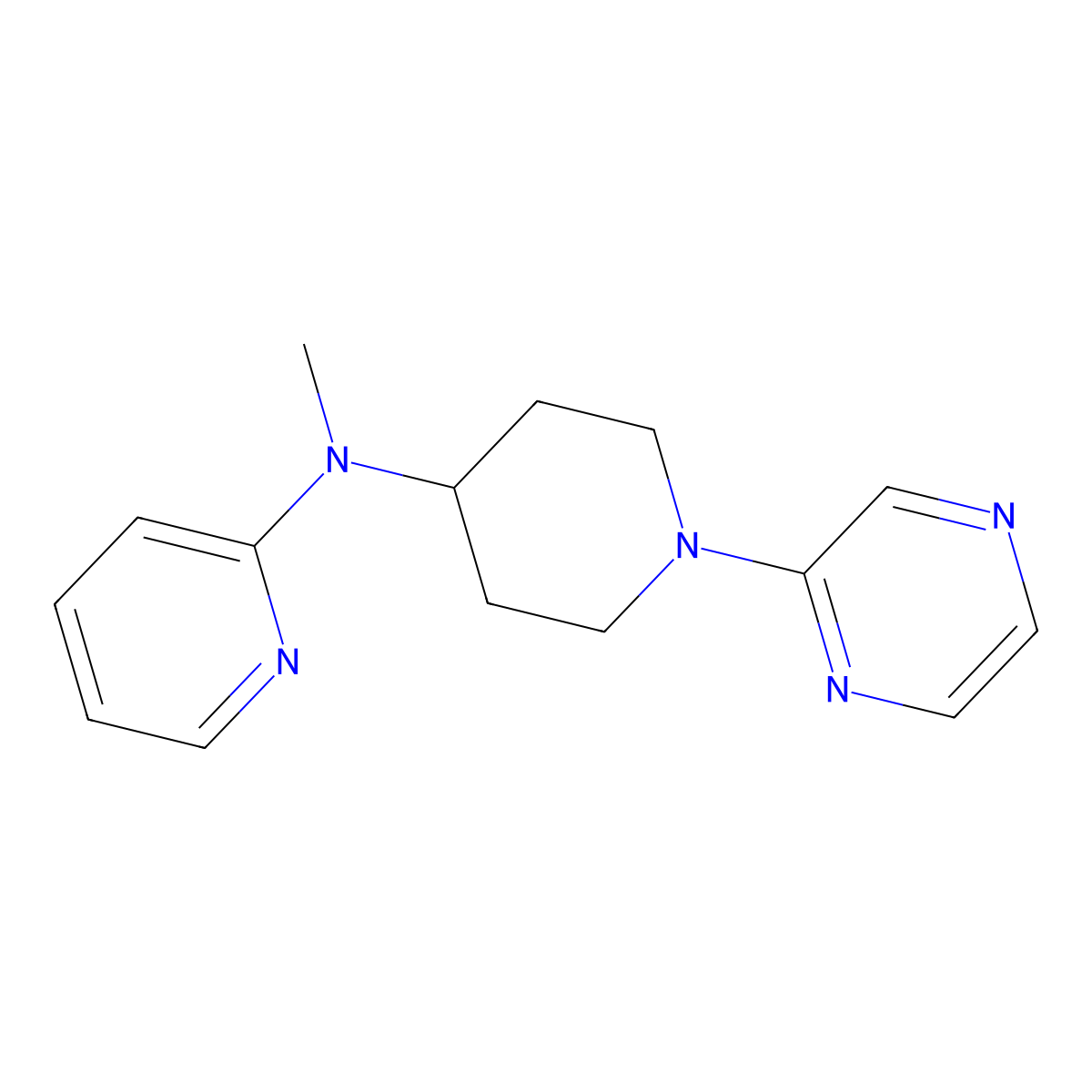N-methyl-N-[1-(pyrazin-2-yl)piperidin-4-yl]pyridin-2-amine molecular structure, CAS 2742023-31-8