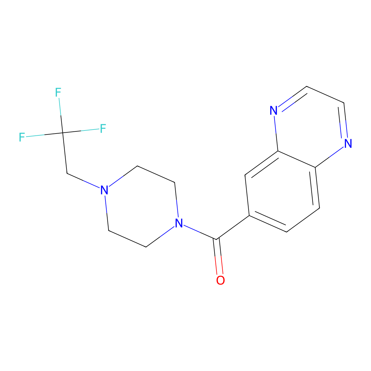 6-[4-(2,2,2-Trifluoroethyl)piperazine-1-carbonyl]quinoxaline molecular structure, CAS 2742023-37-4