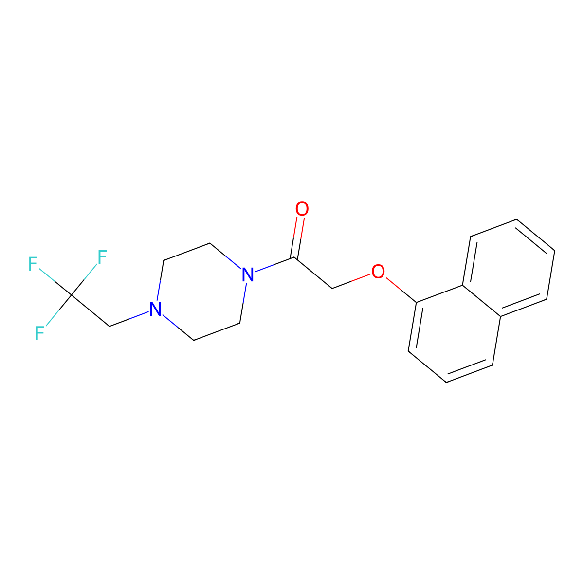 2-(Naphthalen-1-yloxy)-1-[4-(2,2,2-trifluoroethyl)piperazin-1-yl]ethan-1-one molecular structure, CAS 2742023-54-5