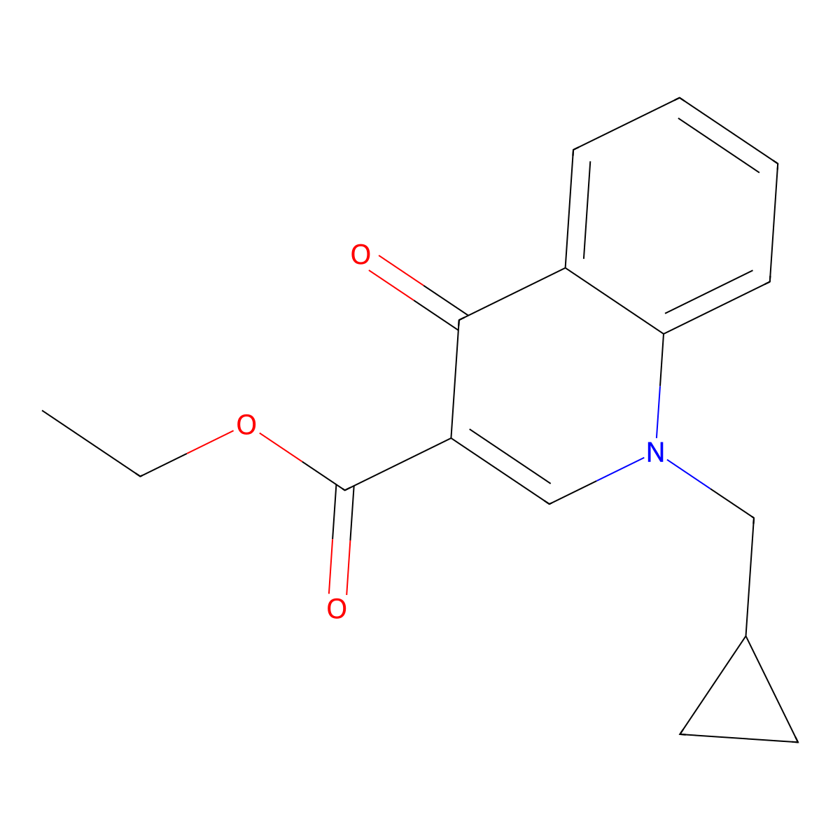 Ethyl 1-(cyclopropylmethyl)-4-oxo-1,4-dihydroquinoline-3-carboxylate molecular structure, CAS 2742023-68-1