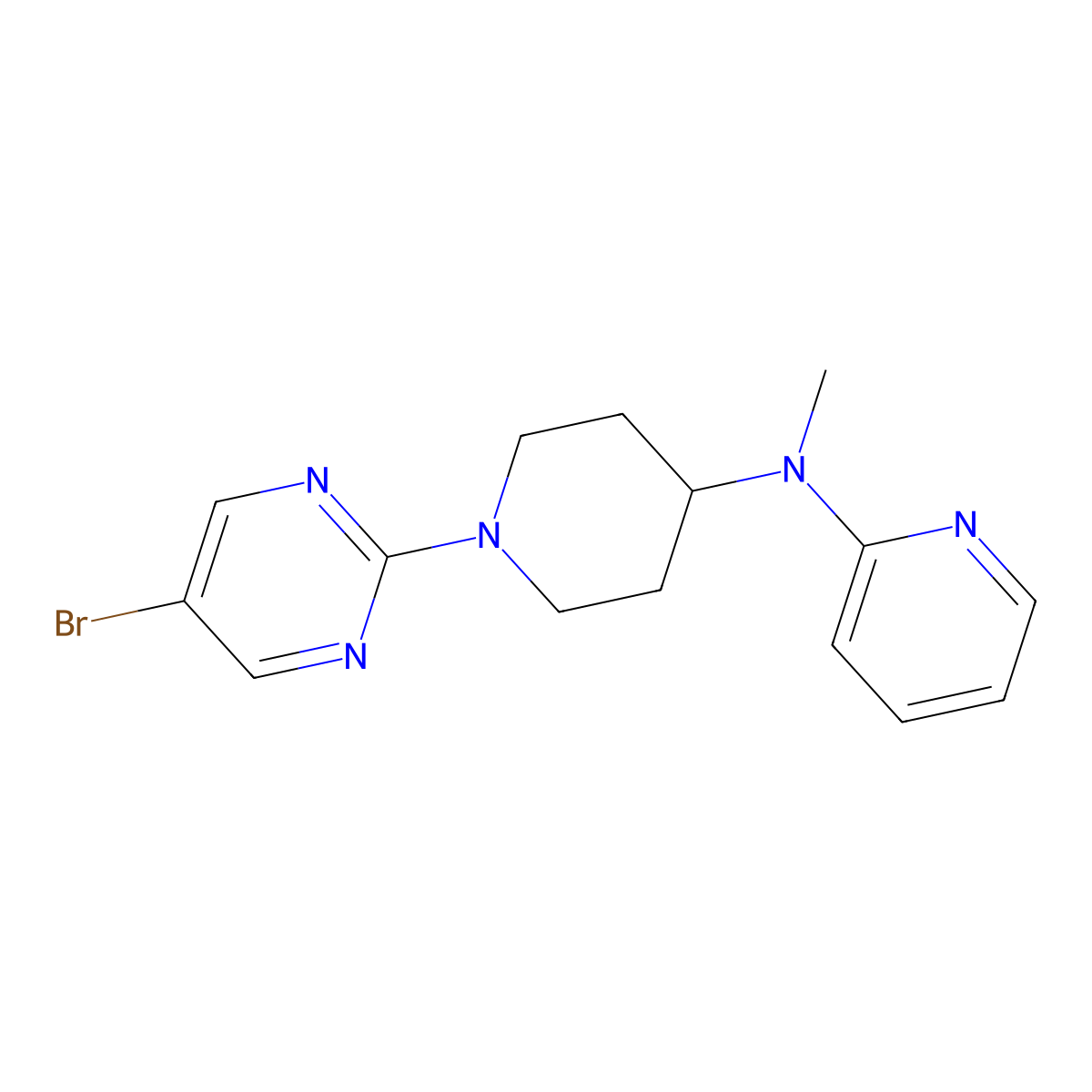 N-[1-(5-bromopyrimidin-2-yl)piperidin-4-yl]-N-methylpyridin-2-amine molecular structure, CAS 2742023-69-2