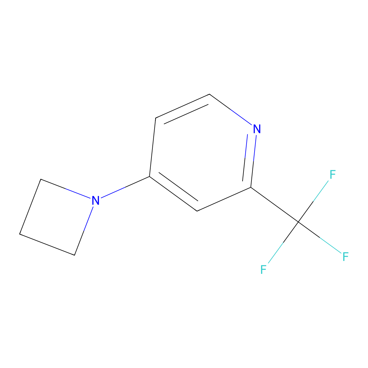 4-(Azetidin-1-yl)-2-(trifluoromethyl)pyridine molecular structure, CAS 2742023-79-4