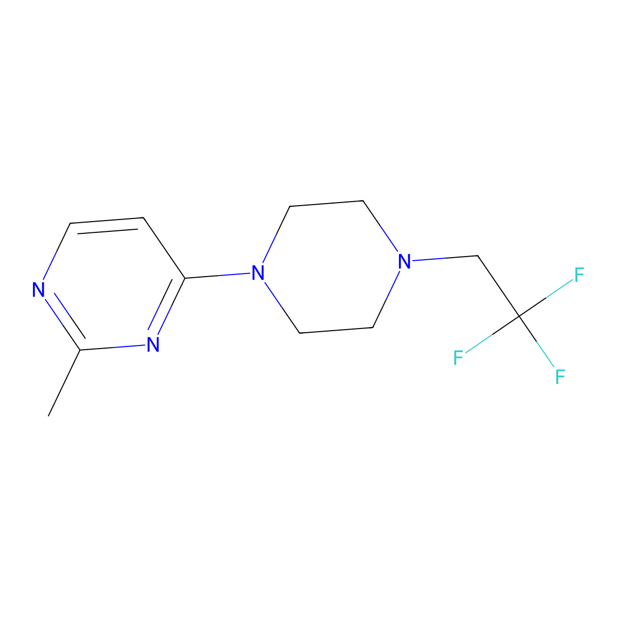 2-Methyl-4-[4-(2,2,2-trifluoroethyl)piperazin-1-yl]pyrimidine molecular structure, CAS 2742023-82-9
