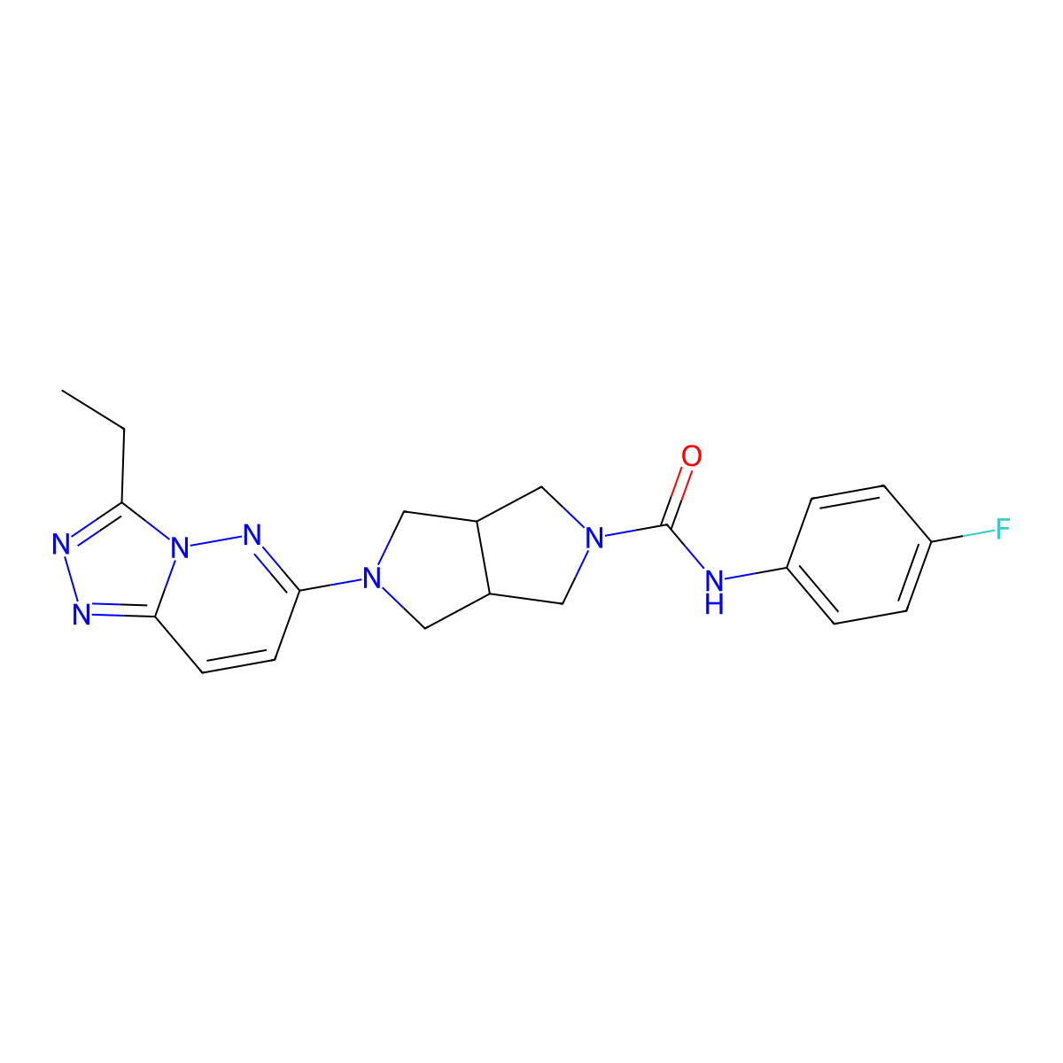 5-{3-ethyl-[1,2,4]triazolo[4,3-b]pyridazin-6-yl}-N-(4-fluorophenyl)-octahydropyrrolo[3,4-c]pyrrole-2-carboxamide molecular structure, CAS 2742023-90-9
