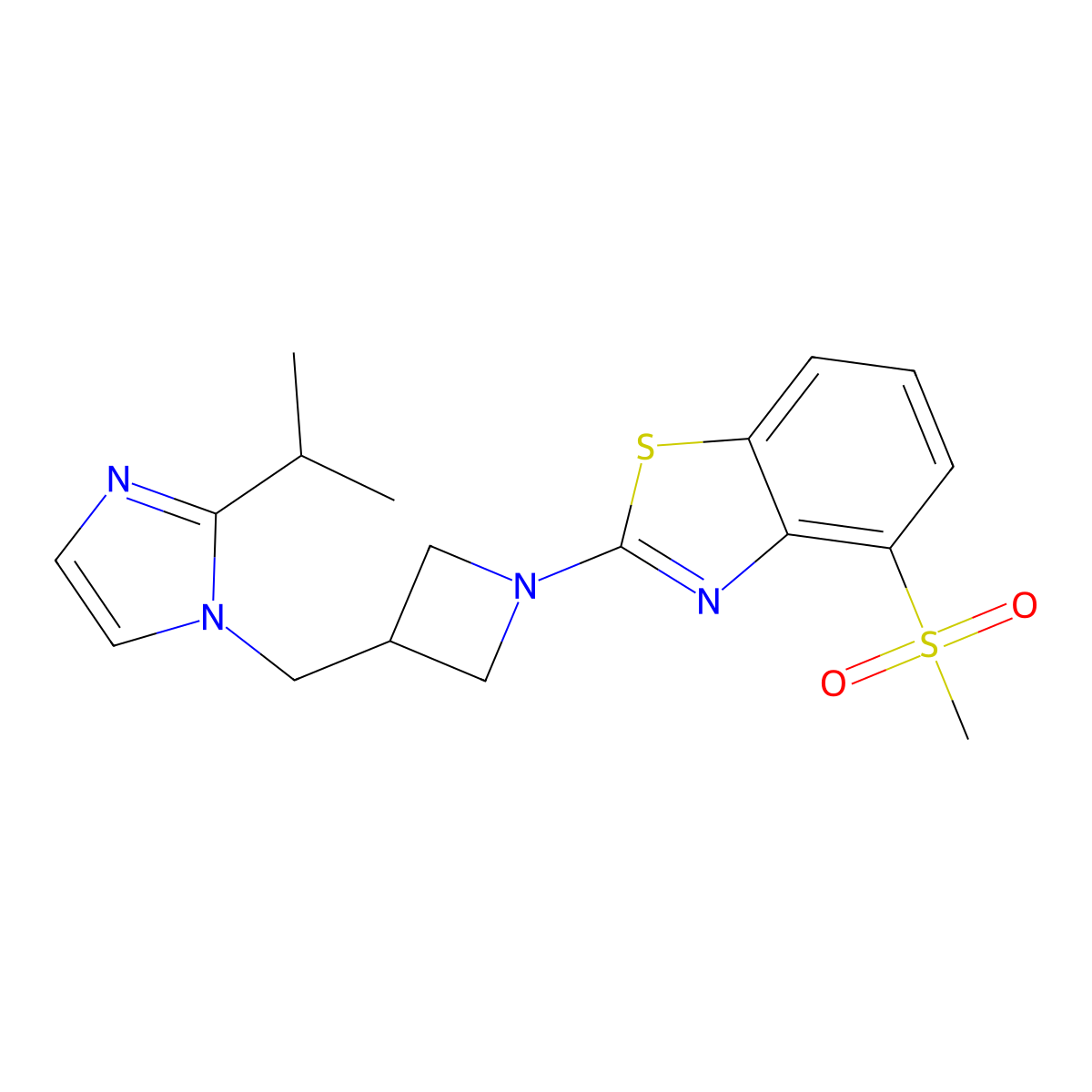 4-methanesulfonyl-2-(3-{[2-(propan-2-yl)-1H-imidazol-1-yl]methyl}azetidin-1-yl)-1,3-benzothiazole molecular structure, CAS 2742023-99-8