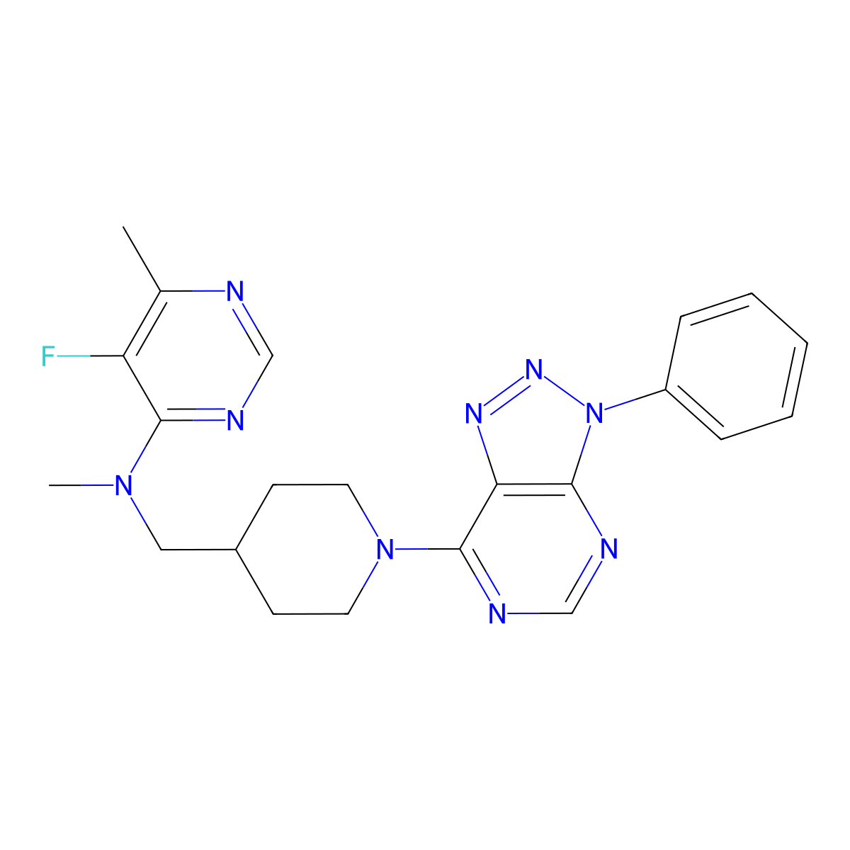 5-fluoro-N,6-dimethyl-N-[(1-{3-phenyl-3H-[1,2,3]triazolo[4,5-d]pyrimidin-7-yl}piperidin-4-yl)methyl]pyrimidin-4-amine molecular structure, CAS 2742024-05-9
