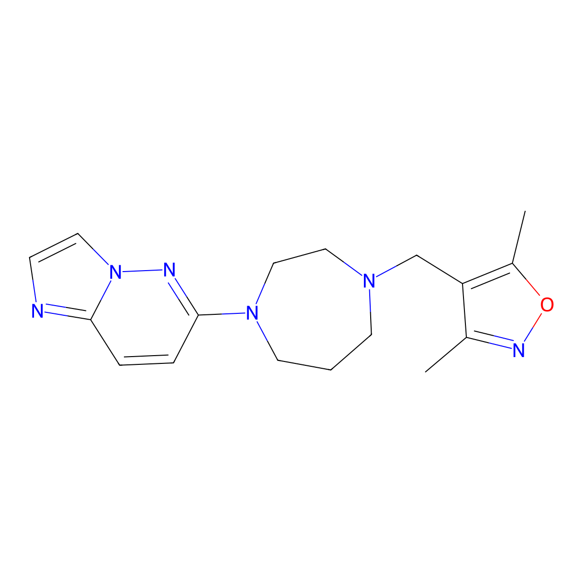 1-[(3,5-Dimethyl-1,2-oxazol-4-yl)methyl]-4-{imidazo[1,2-b]pyridazin-6-yl}-1,4-diazepane molecular structure, CAS 2742024-06-0