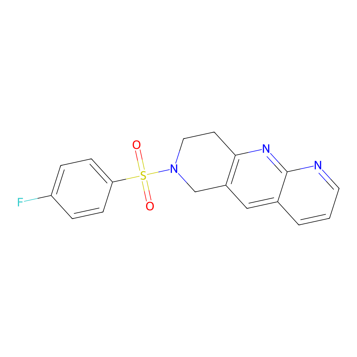 7-(4-fluorobenzenesulfonyl)-6H,7H,8H,9H-pyrido[2,3-b]1,6-naphthyridine molecular structure, CAS 2742024-28-6