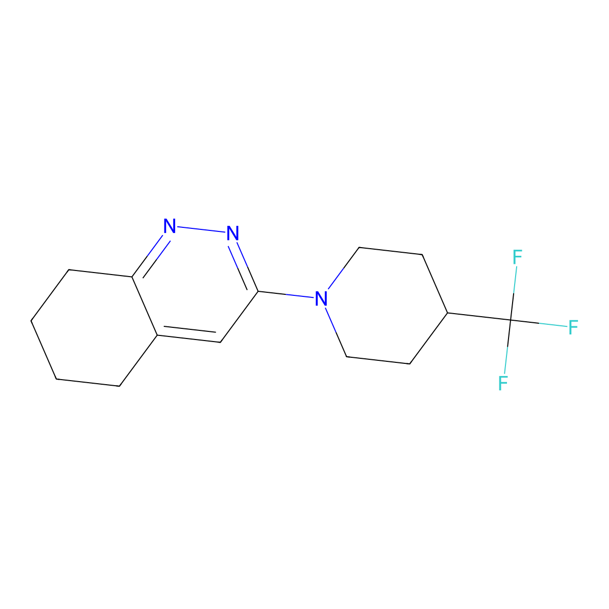 3-[4-(Trifluoromethyl)piperidin-1-yl]-5,6,7,8-tetrahydrocinnoline molecular structure, CAS 2742024-31-1