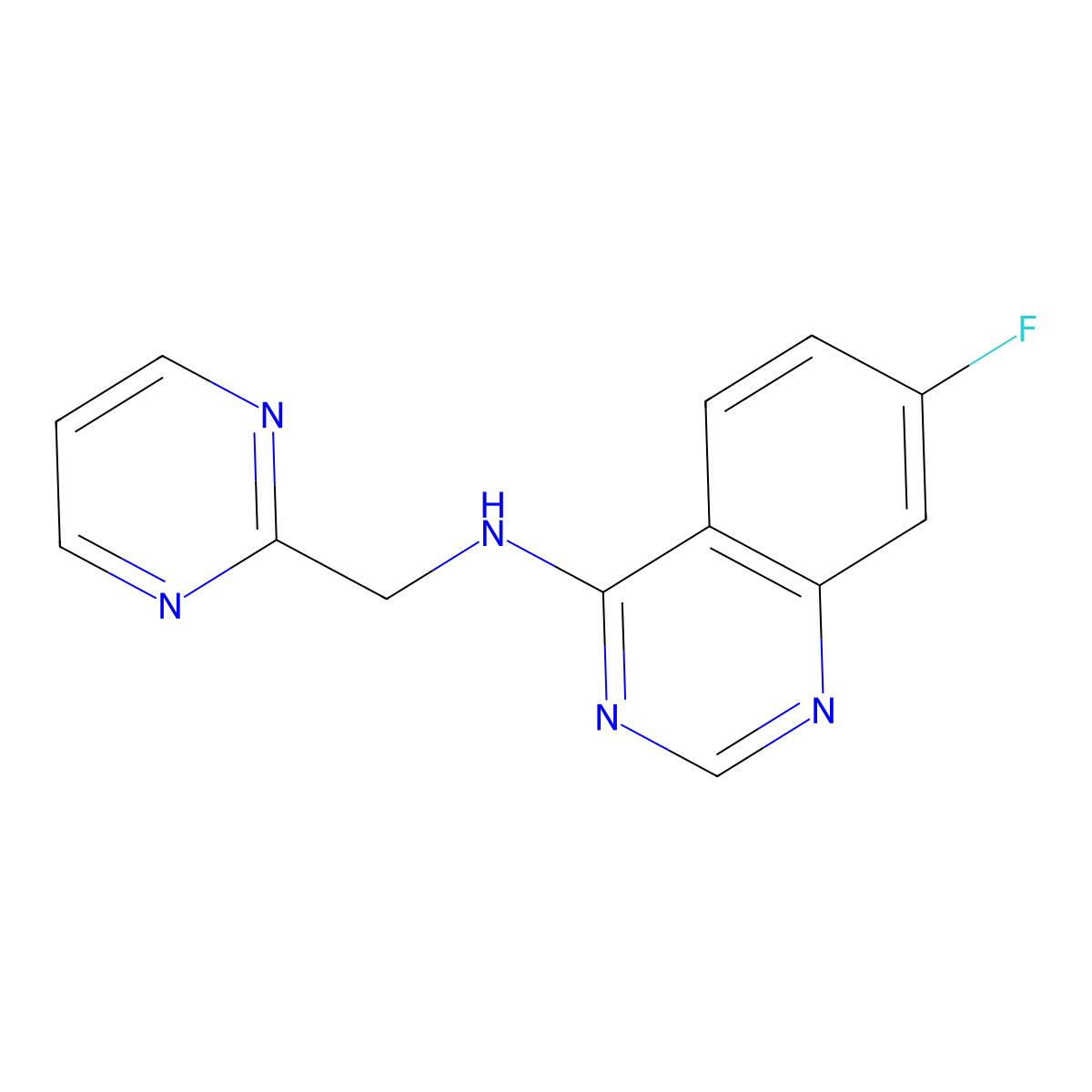 7-fluoro-N-[(pyrimidin-2-yl)methyl]quinazolin-4-amine molecular structure, CAS 2742024-36-6