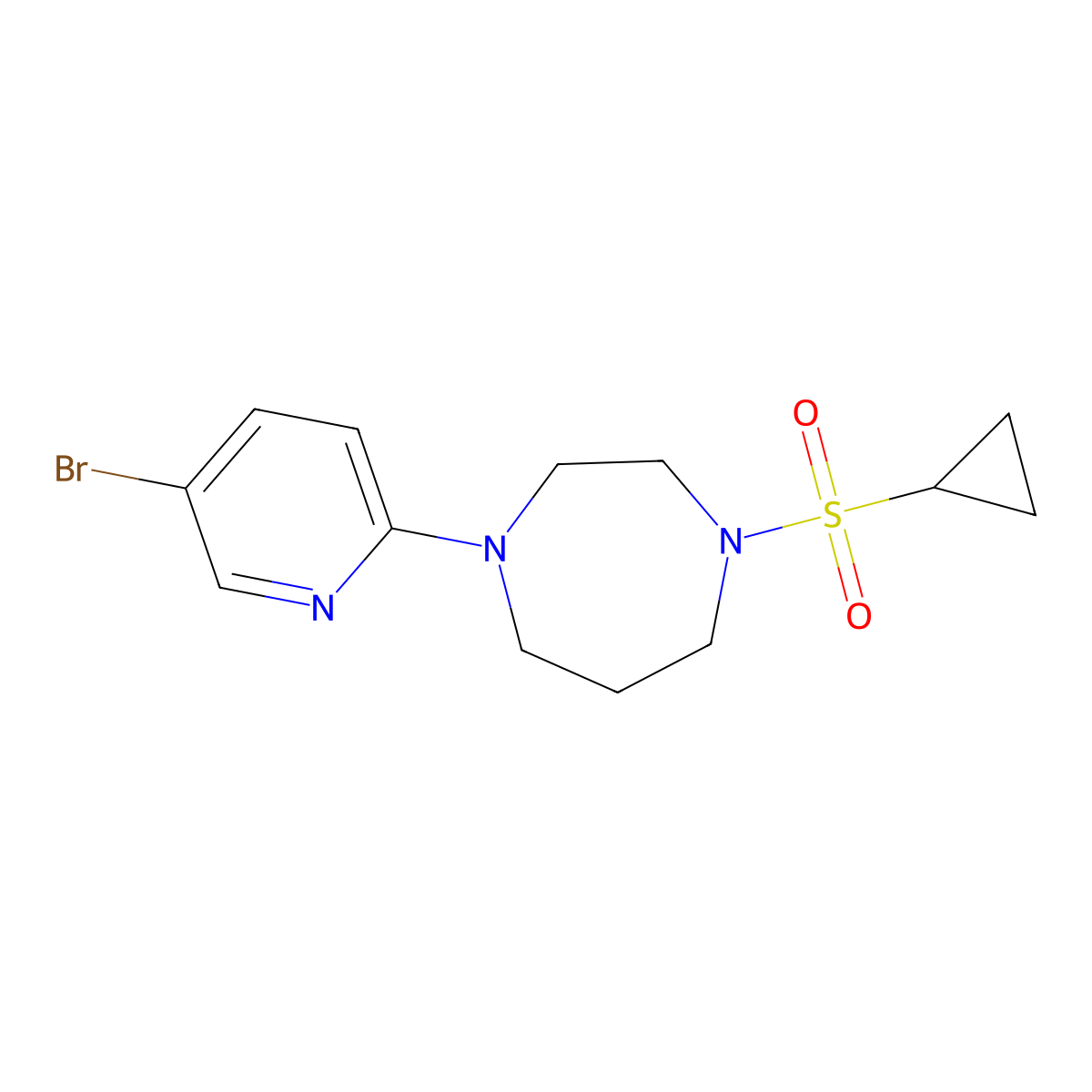 1-(5-Bromopyridin-2-yl)-4-(cyclopropanesulfonyl)-1,4-diazepane molecular structure, CAS 2742024-42-4