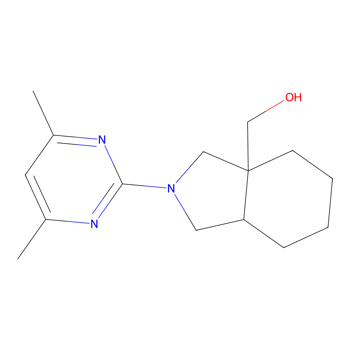 [2-(4,6-dimethylpyrimidin-2-yl)-octahydro-1H-isoindol-3a-yl]methanol molecular structure, CAS 2742024-46-8