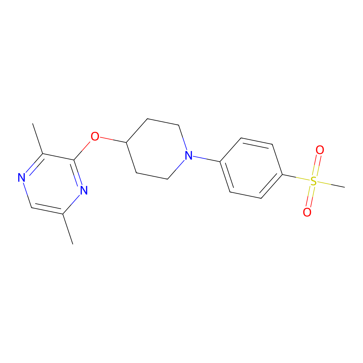 3-{[1-(4-Methanesulfonylphenyl)piperidin-4-yl]oxy}-2,5-dimethylpyrazine molecular structure, CAS 2742024-48-0