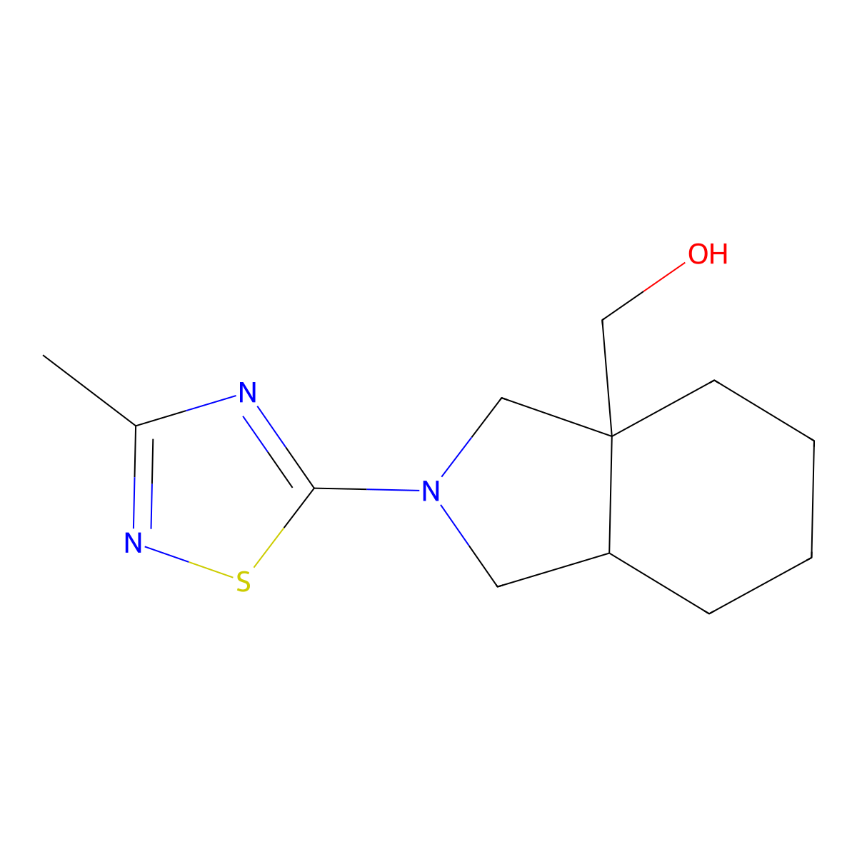 [2-(3-methyl-1,2,4-thiadiazol-5-yl)-octahydro-1H-isoindol-3a-yl]methanol molecular structure, CAS 2742024-50-4