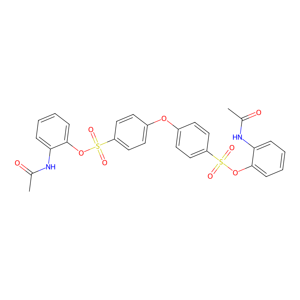 (2-Acetamidophenyl) 4-[4-(2-acetamidophenoxy)sulfonylphenoxy]benzenesulfonate molecular structure, CAS 2742024-61-7