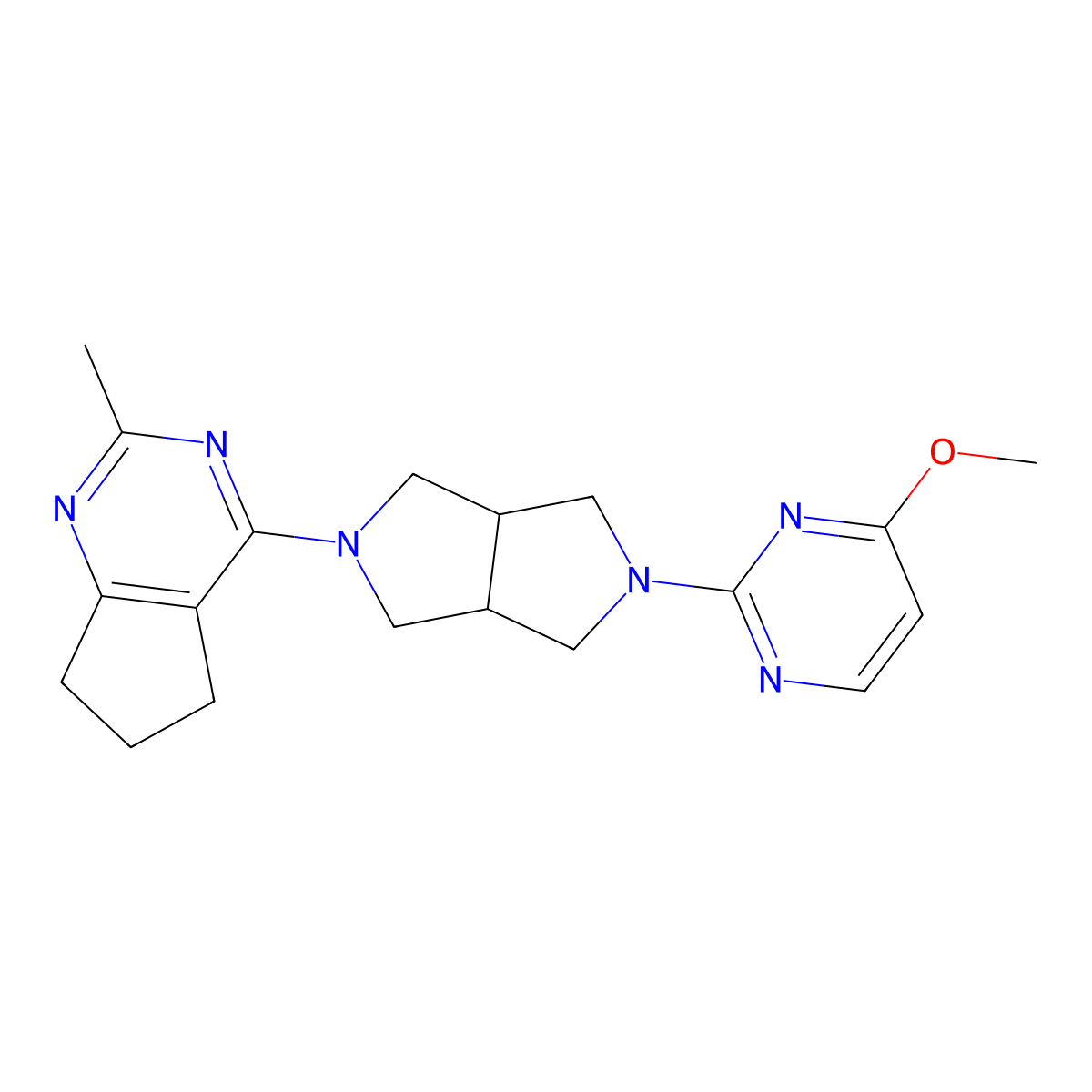 4-methoxy-2-(5-{2-methyl-5H,6H,7H-cyclopenta[d]pyrimidin-4-yl}-octahydropyrrolo[3,4-c]pyrrol-2-yl)pyrimidine molecular structure, CAS 2742024-65-1