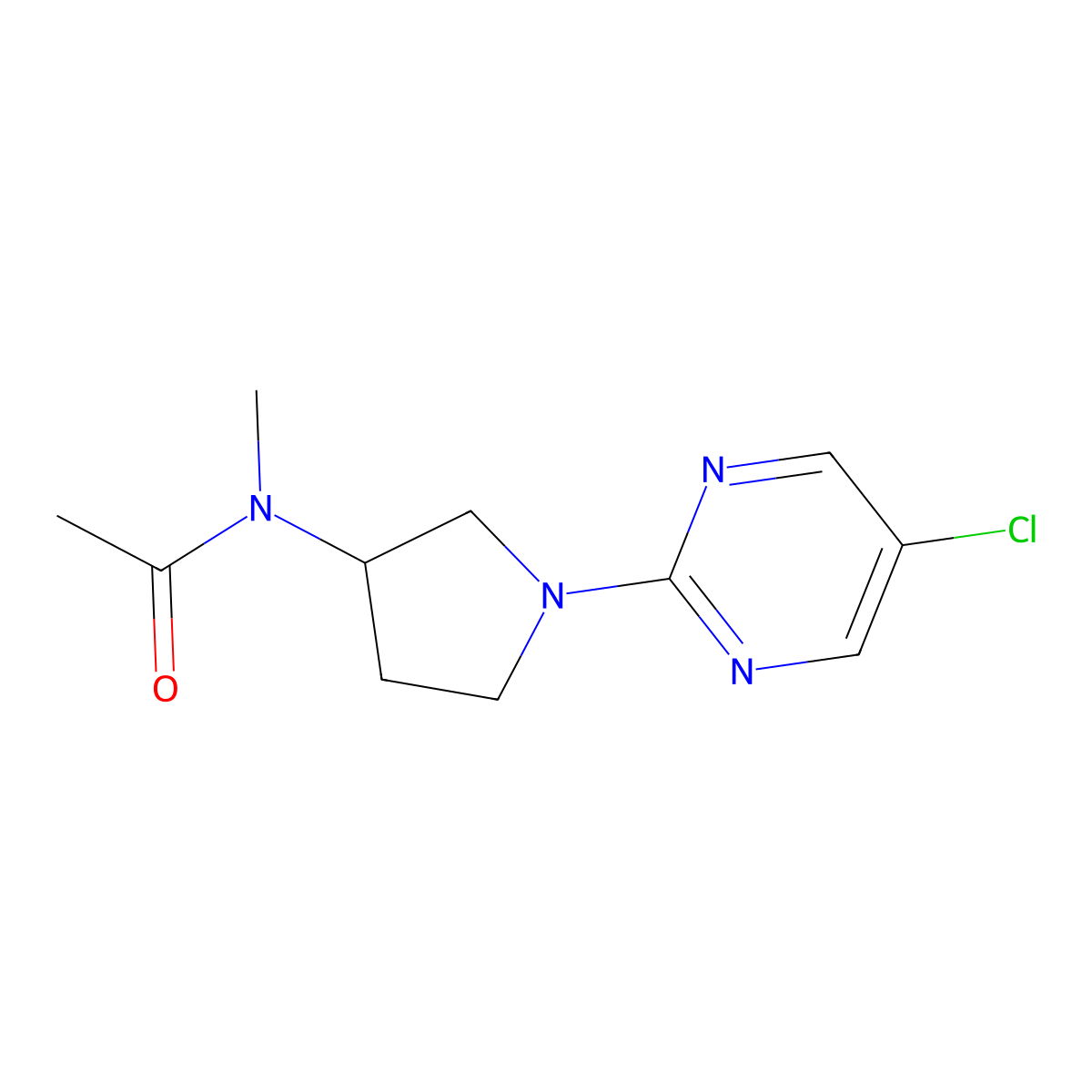 N-[1-(5-chloropyrimidin-2-yl)pyrrolidin-3-yl]-N-methylacetamide molecular structure, CAS 2742024-66-2