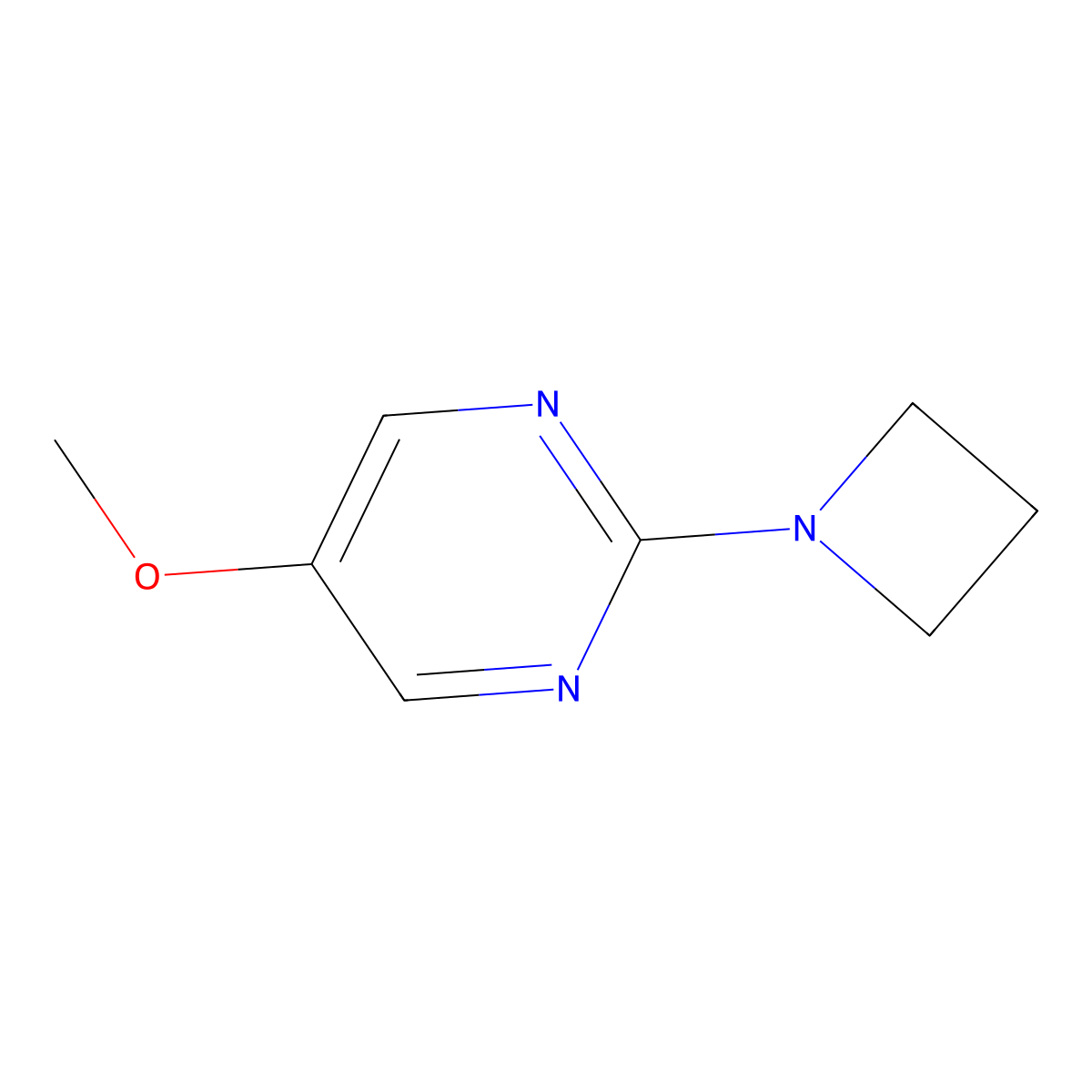 2-(Azetidin-1-yl)-5-methoxypyrimidine molecular structure, CAS 2742024-69-5