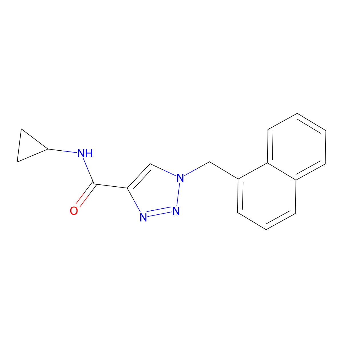 N-cyclopropyl-1-[(naphthalen-1-yl)methyl]-1H-1,2,3-triazole-4-carboxamide molecular structure, CAS 2742024-72-0
