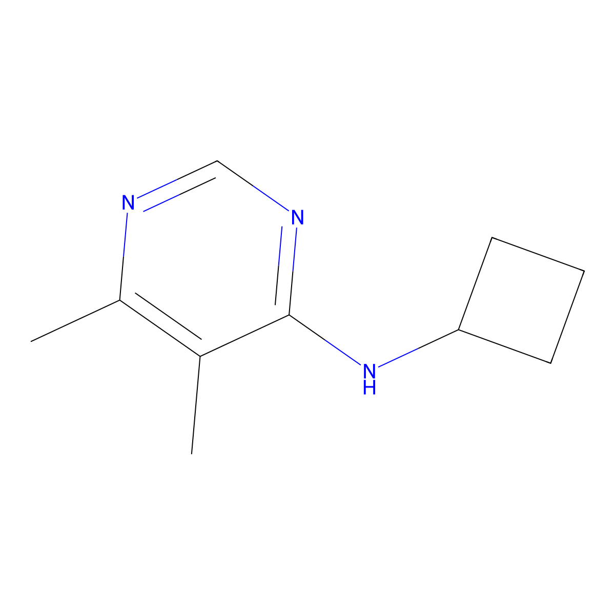 N-cyclobutyl-5,6-dimethylpyrimidin-4-amine molecular structure, CAS 2742024-82-2