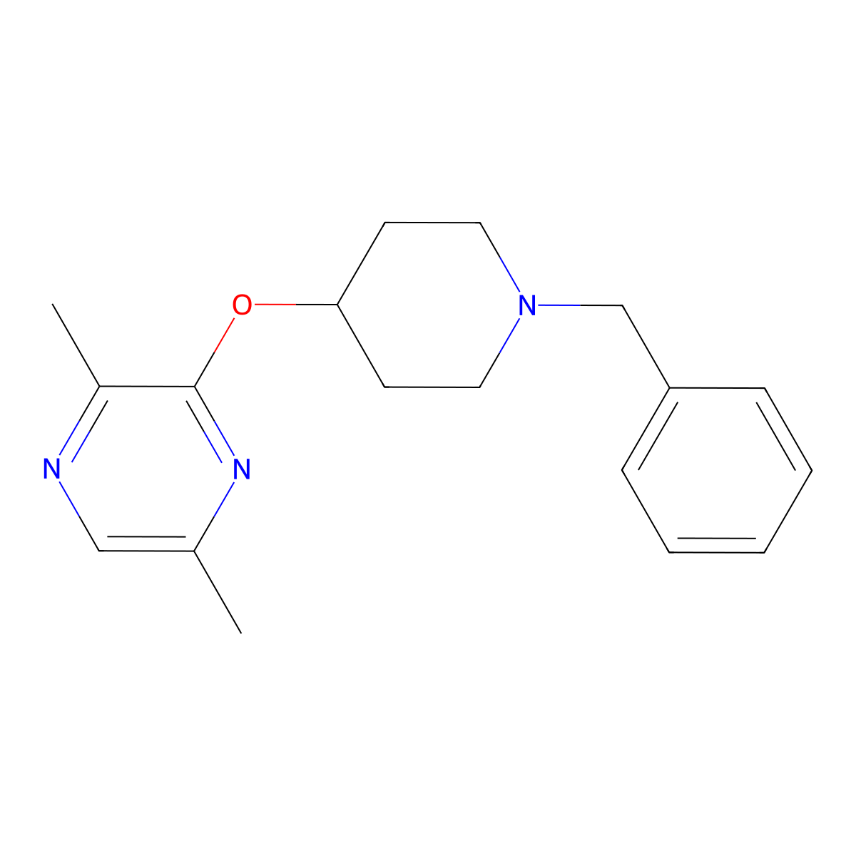 3-[(1-Benzylpiperidin-4-yl)oxy]-2,5-dimethylpyrazine molecular structure, CAS 2742024-83-3