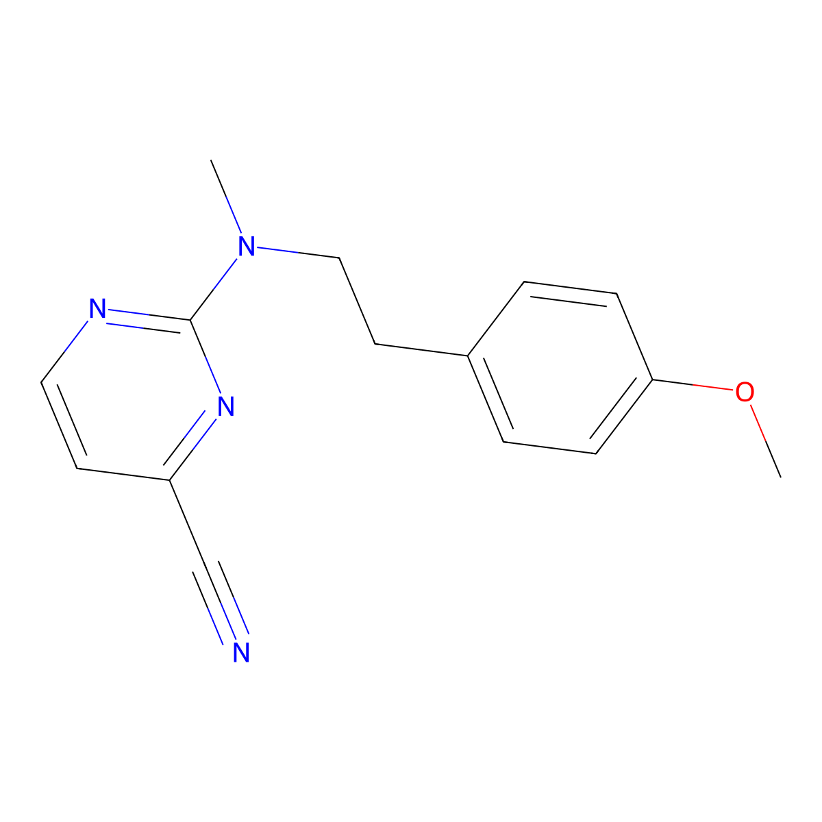 2-{[2-(4-Methoxyphenyl)ethyl](methyl)amino}pyrimidine-4-carbonitrile molecular structure, CAS 2742024-84-4