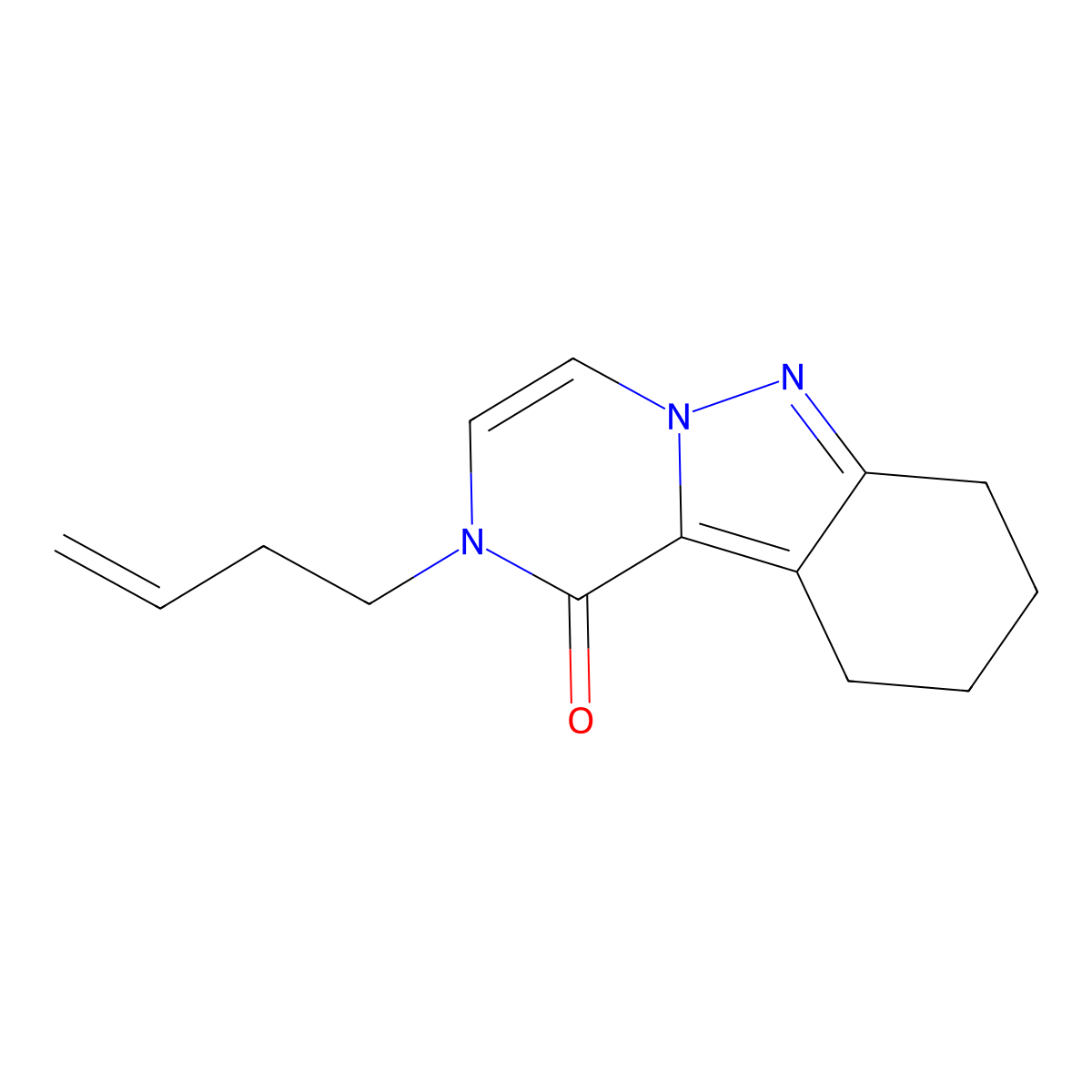 2-(but-3-en-1-yl)-1H,2H,7H,8H,9H,10H-pyrazino[1,2-b]indazol-1-one molecular structure, CAS 2742024-92-4