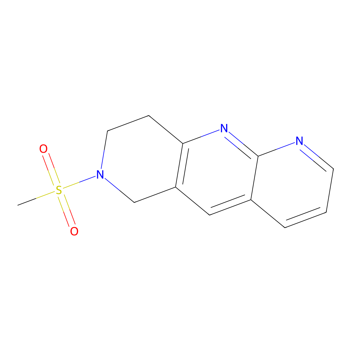 7-methanesulfonyl-6H,7H,8H,9H-pyrido[2,3-b]1,6-naphthyridine molecular structure, CAS 2742025-02-9