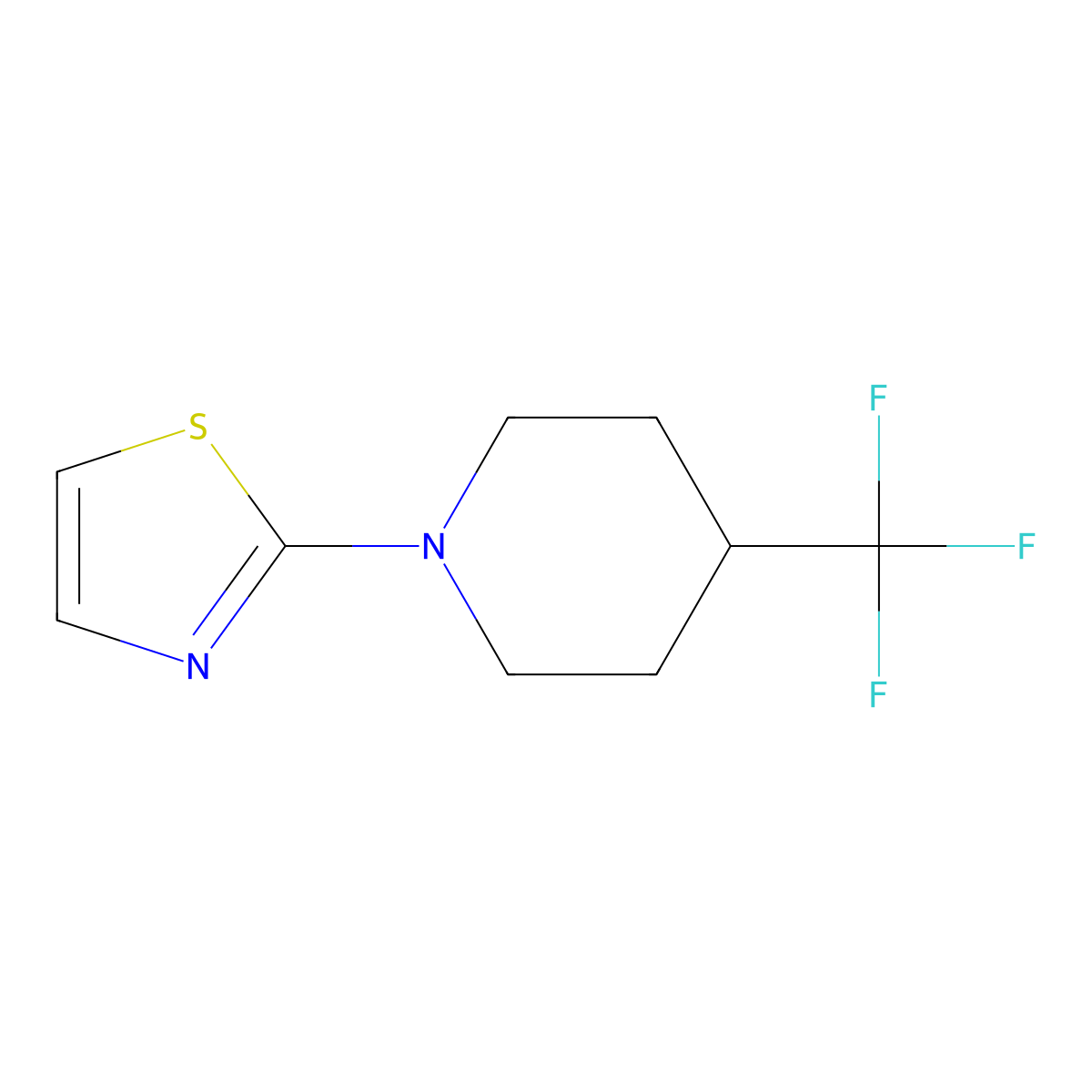 1-(1,3-Thiazol-2-yl)-4-(trifluoromethyl)piperidine molecular structure, CAS 2742025-14-3