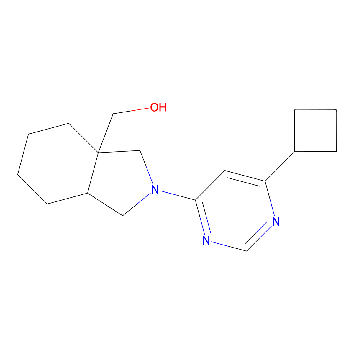 [2-(6-cyclobutylpyrimidin-4-yl)-octahydro-1H-isoindol-3a-yl]methanol molecular structure, CAS 2742025-24-5
