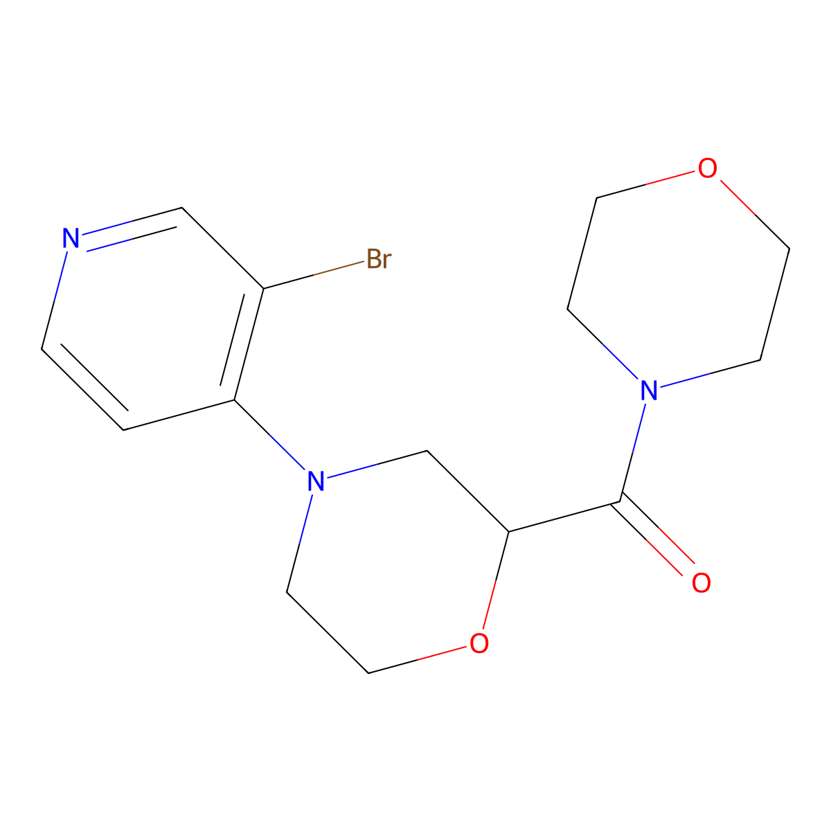 4-(3-Bromopyridin-4-yl)-2-(morpholine-4-carbonyl)morpholine molecular structure, CAS 2742025-46-1