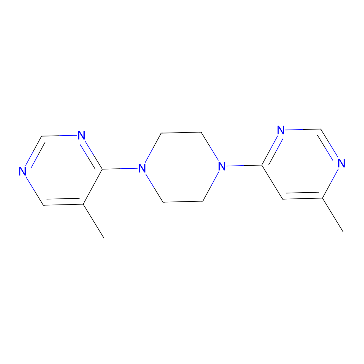 4-Methyl-6-[4-(5-methylpyrimidin-4-yl)piperazin-1-yl]pyrimidine molecular structure, CAS 2742025-65-4