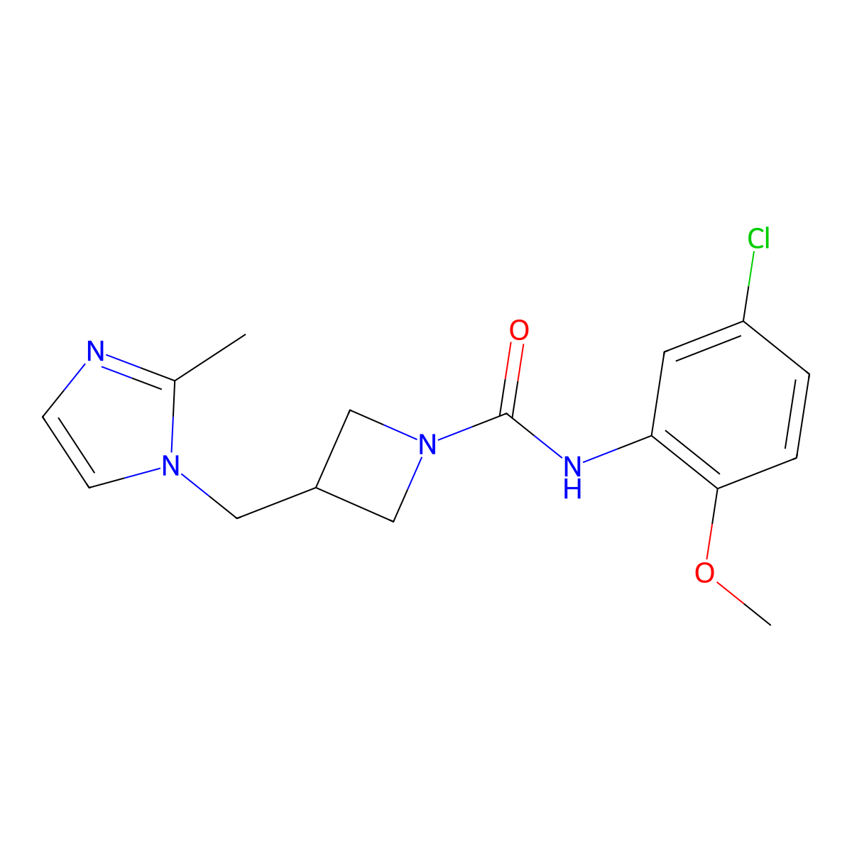 N-(5-chloro-2-methoxyphenyl)-3-[(2-methyl-1H-imidazol-1-yl)methyl]azetidine-1-carboxamide molecular structure, CAS 2742025-78-9