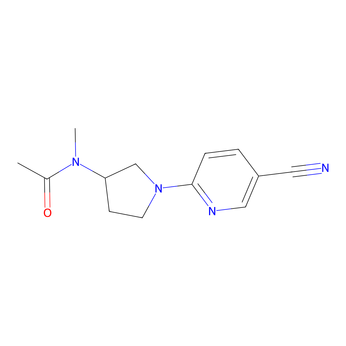 N-[1-(5-cyanopyridin-2-yl)pyrrolidin-3-yl]-N-methylacetamide molecular structure, CAS 2742025-80-3